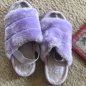 Women's Plush Purple Slide Sandals